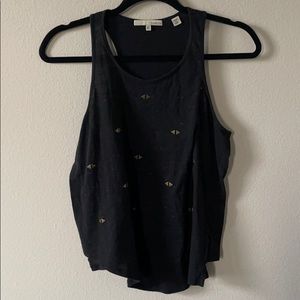 TOWNSEN Asymmetrical Black & Gold Tank
